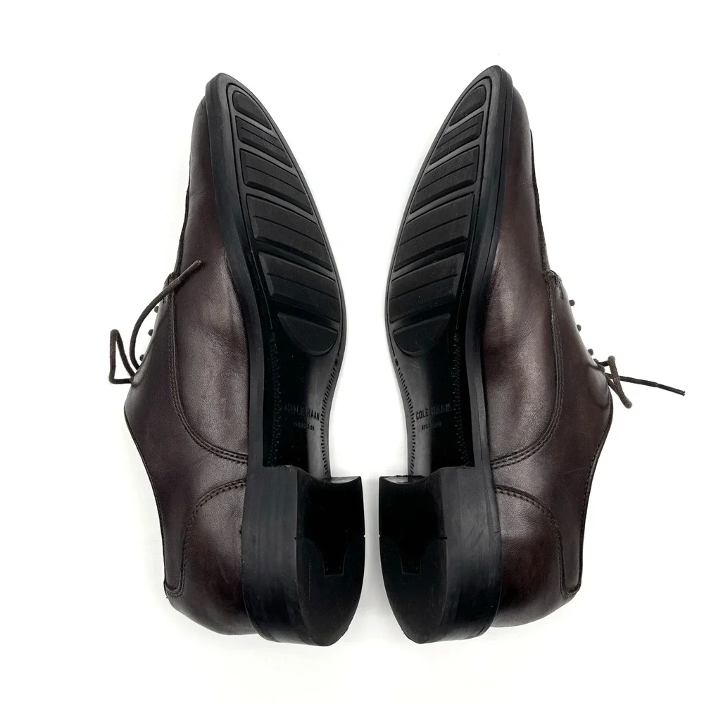 Cole Haan Lennox Hill Grand.OS Dark Brown Split Leather Dress Oxfords Men's 8M